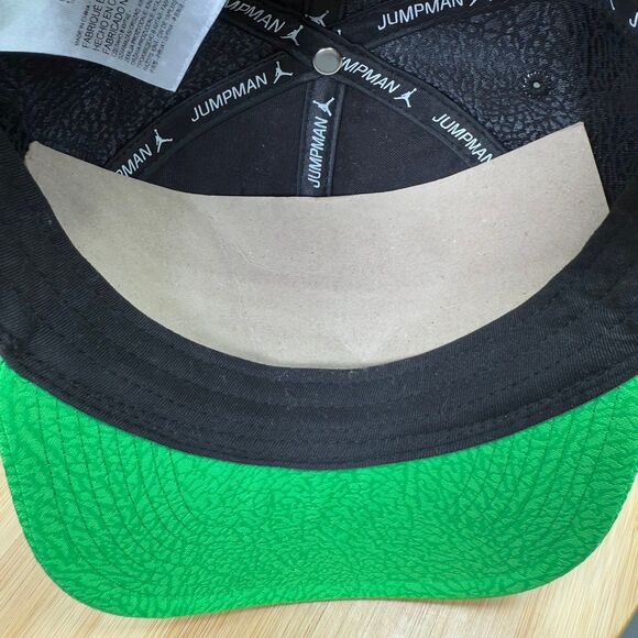 Air Jordan Jumpman Youth Boys Green/Black Snapback Adjustable Hat Cement Pattern - Picture 10 of 10
